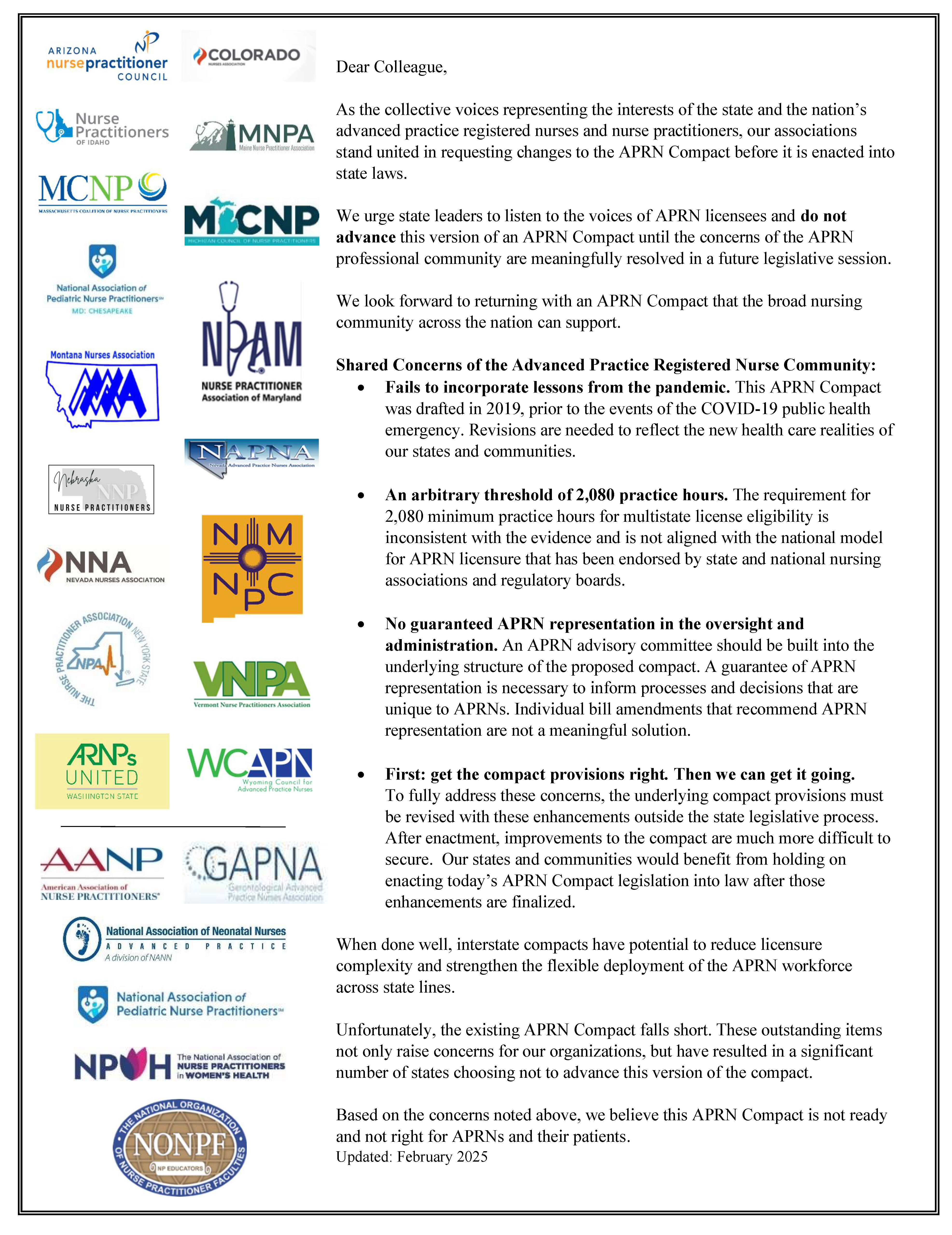United APRN Voices: Requesting Changes to the APRN Compact